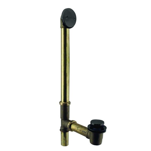 Westbrass Tip Toe Bath Waste, 22" Make-Up, 17 Ga. Tubing in Powdercoated Flat Black D326-62 (7931817-62) - main